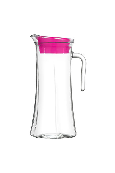 LAV Truva Cam Sürahi Tekli 1,4 L Kulplu Pembe Plastik Kapaklı