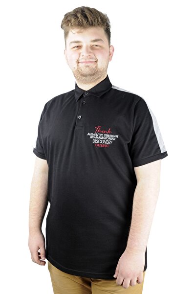 ModeXL Ανδρικό μπλουζάκι Mode Xl Polo Think Desert 22310 Μαύρο