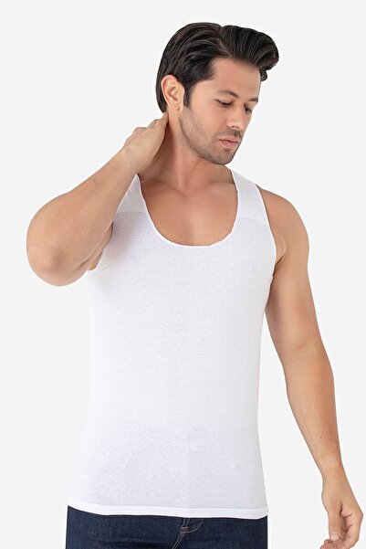 Arma Yıldız Men's Non-Marking Seamless Undershirt White 100% Cotton Combed Cotton