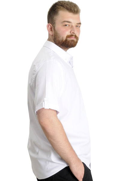 ModeXL Mode XL Men's Plus Size Gabardine Shirt INTROVERT 23304 White