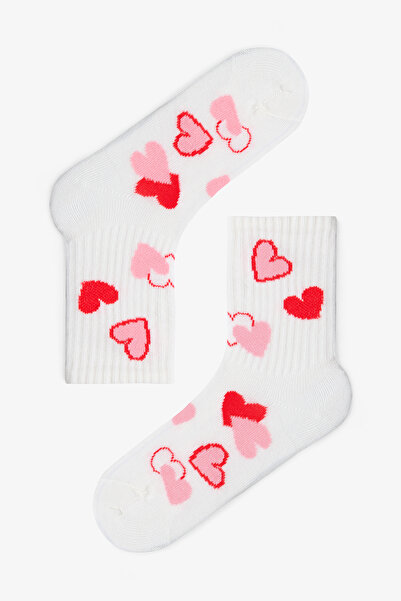 Penti Смесени цветове за момичета, розови с мотив сърца, 3 чифта чорапи