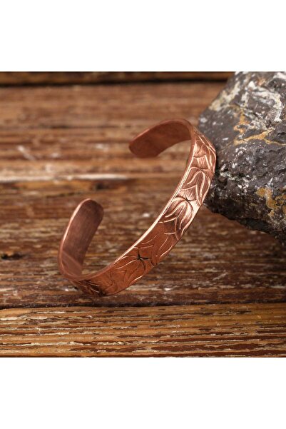 SUMRA سوار من النحاس النقي للجنسين مع تصميم مصنوع يدويًا SPF-B-003