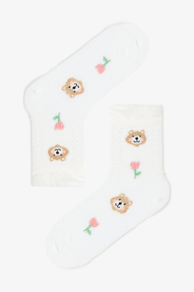 Penti 2-teilige Baumwollsocken mit Bärenmuster für Mädchen