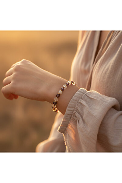 SUMRA سوار من الأحجار الطبيعية المعتمدة من الأميثيست والسيترين SPF-A-097