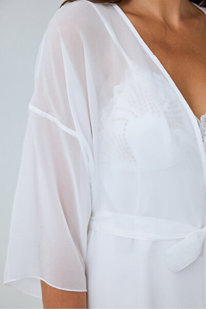 Penti Off White Bridal Charming Short Sleeve Bridal Dressing Gown