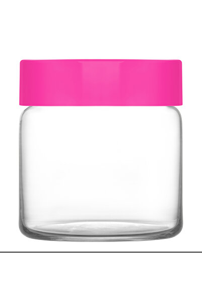 LAV Novo Cam Kavanoz 3'lü Orta Boy 635 ml Pembe Plastik Kapaklı (Erzak Saklama Kavanozu )