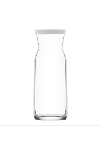 LAV Fonte Cam Karaf Tekli 0,7 L Beyaz Silikon Kapaklı (Sürahi )