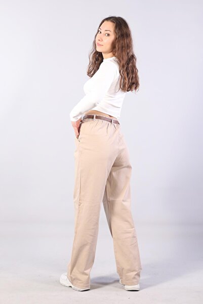 Mckanzie 5429 belt detailed wide leg pants