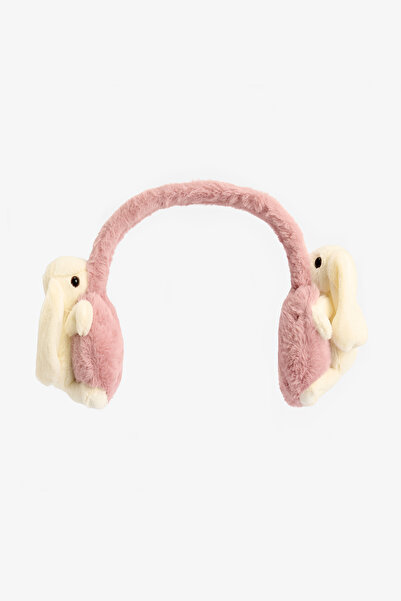 Penti Pink Girl's Rabbit Ear Soft Textured Headphones