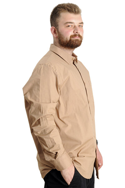 ModeXL Mode XL Plus Size Men's Ukol Pocket Lycra Poplin 20350 Brown