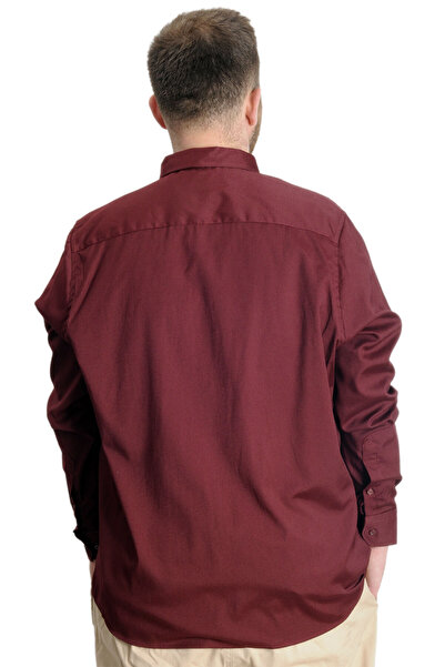 ModeXL Mode Xl Large Size Men's Shirt U.sleeve Tom Oxford 23303 Claret Red