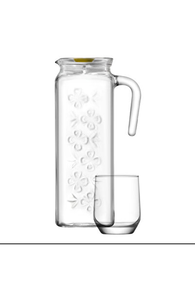 LAV Sude Cam Sürahi Takımı 7'li (1 Sürahi, 6 Su Bardağı)