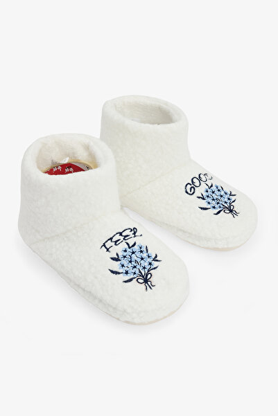 Penti Off-White Feel Good Slogan Embroidered House Slippers