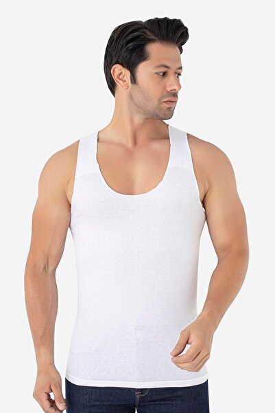 Arma Yıldız Men's Non-Marking Seamless Undershirt White 100% Cotton Combed Cotton