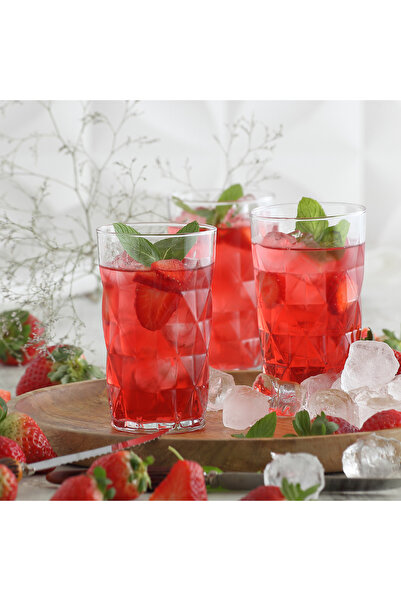 LAV Keops Cam Meşrubat Bardağı 6'lı 460 ml (Büyük Su/Kokteyl/Soğuk Kahve Bardağı )