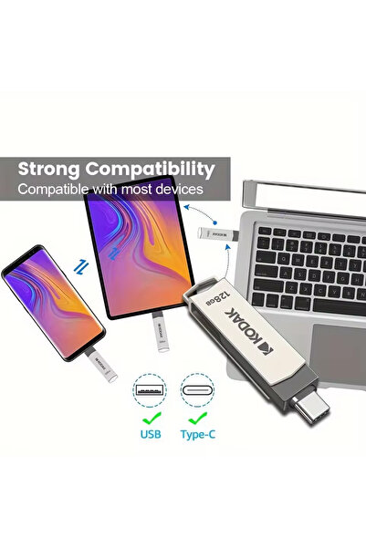 Kodak 18D-K273-256GB flash drive mobile phone and computer storage, high-speed data transmission