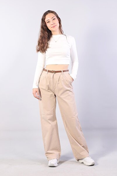 Mckanzie 5429 belt detailed wide leg pants