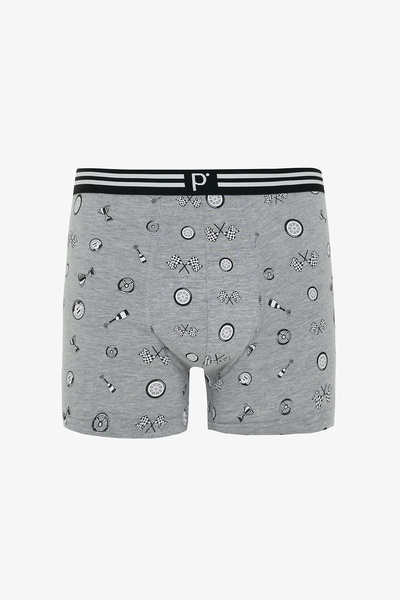 Penti Ανδρικά μπόξερ 3 τεμαχίων με γεωμετρικό σχέδιο από οργανικό υλικό με κανονική μέση