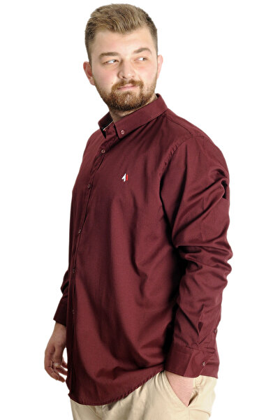ModeXL Mode Xl Large Size Men's Shirt U.sleeve Tom Oxford 23303 Claret Red