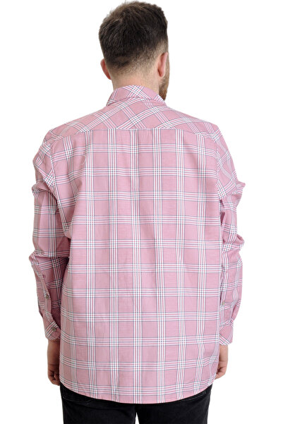 ModeXL Mode Xl Large Size Men's Shirt Plaid Long Sleeve 23300 Crimson