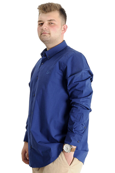 ModeXL Mode XL Plus Size Men's Classic Shirt with Lycra 20351 Indigo