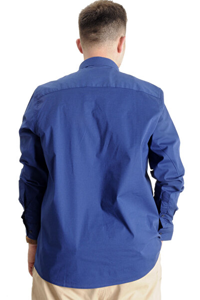 ModeXL Mode XL Plus Size Men's Classic Shirt with Lycra 20351 Indigo