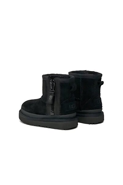 UGG Mini Zippered Logo Kids Boots – Black