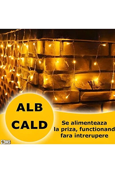 SIKS Instalație Brad de Crăciun, 5 m, 120 LED-uri, 8 efecte luminoase, exterior/interior, alb cald