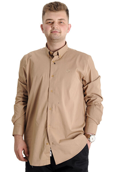 ModeXL Mode XL Large Size Men's Classic Shirt Lycra 20351 Brown