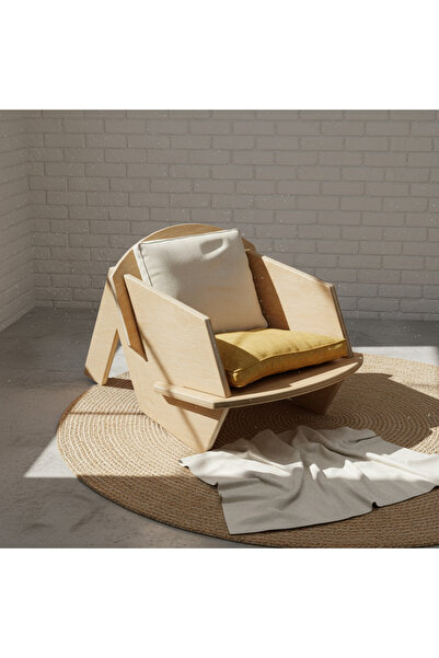 KUT TASARIM Ahşap, Kontrplak Berjer, Tekli Koltuk, Bahçe Mobilyası, Salon Mob...