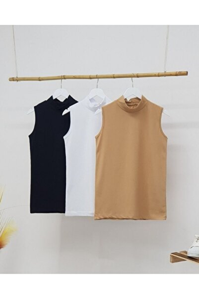 Modamorfo Half Turtleneck Zero Sleeve Undershirt - Black