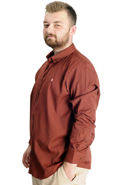 ModeXL Mode Xl Large Size Men's Shirt U.sleeve Tom Oxford 23303 Plum