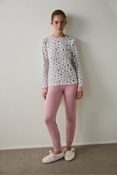 Penti Pyžamový top s dlouhým rukávem a potiskem Tea Party