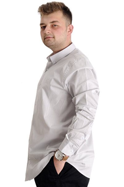 ModeXL Mode XL Large Size Men's Classic Shirt Lycra 20351 Gray