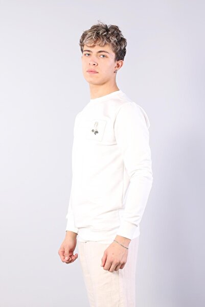 Mckanzie 8580 Κολάν με ροζ κέντημα στο αριστερό μέρος του σώματος με λαιμόκοψη σε σχήμα O