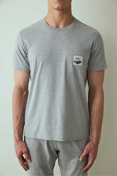 Penti Gray Melange Men's Short Sleeve Pajama Set