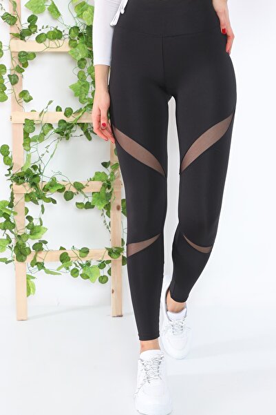 Alışveriş Sokağı Toparlayıcı Yüksek Bel Siyah Kışlık Kadın Tayt