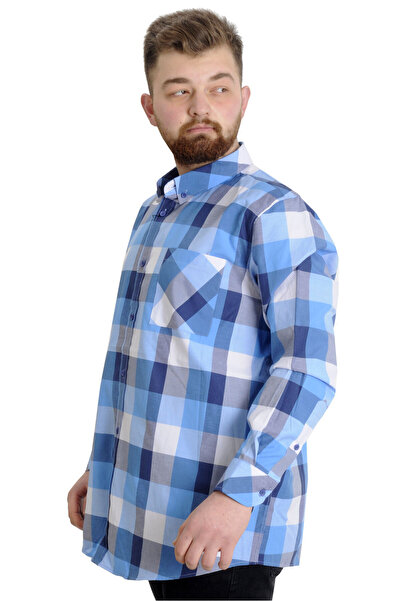 ModeXL Великий розмір Мода XL Чоловіча сорочка - картата, з довгими рукавами 23300 Антрамеланж