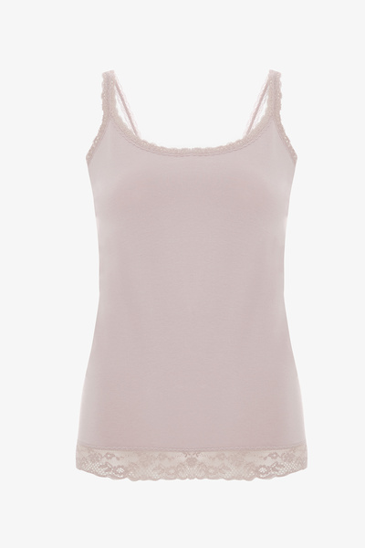 Penti Dusty Rose V-Neck Thin Strap Cotton Undershirt
