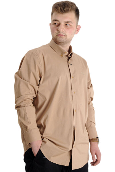 ModeXL Mode XL Large Size Men's Classic Shirt Lycra 20351 Brown