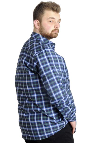 ModeXL Mode Xl Plus Size Men's Shirt Plaid Long Sleeve 23300 Nefti