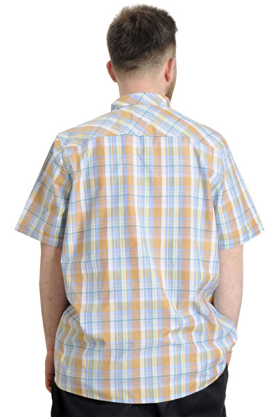 ModeXL Green Large Size Men's Shirt - Plaid, Short Sleeve, Mode XL 23301