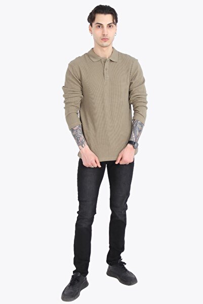 Mckanzie Φούτερ 5708 Model Polo Collar Waffle με υφή - Δύο κουμπιά