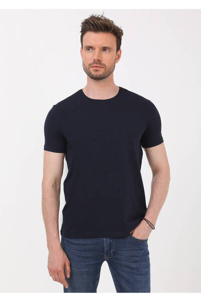 Ramsey Tricou din amestec de bumbac simplu bleumarin