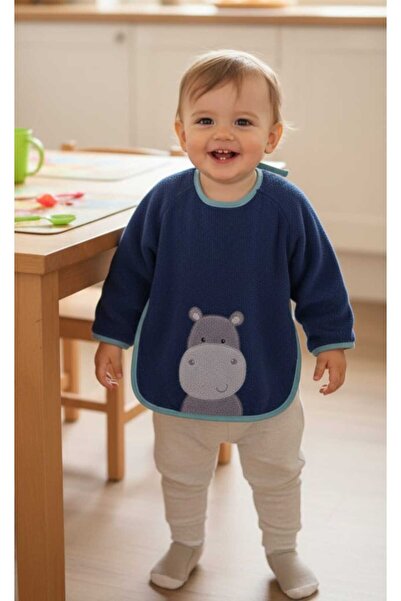 Alpar Tekstil Outlet Cotton Sleeved Baby Girl-Boy Towel Bib 6-24 Months Blue ...