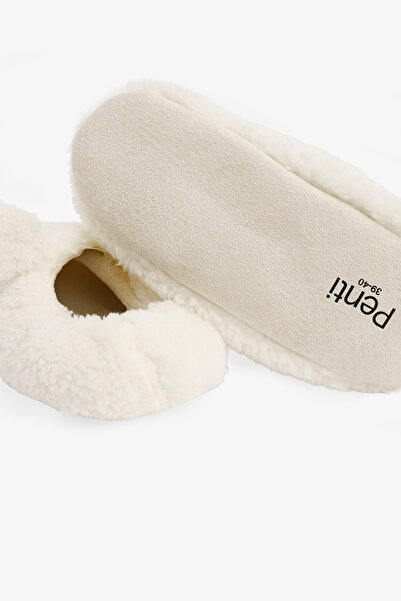 Penti Off-White Animal Embroidered Home Shoes