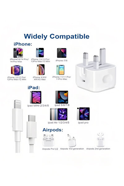 Generic iPhone 20W Fast Charging Kit with 1m USB‑C to Lightning Cable
