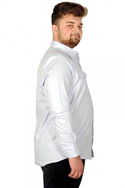 ModeXL Mode Xl Чоловіча сорочка Ukol Габардин Дві кишені 20360 Синій