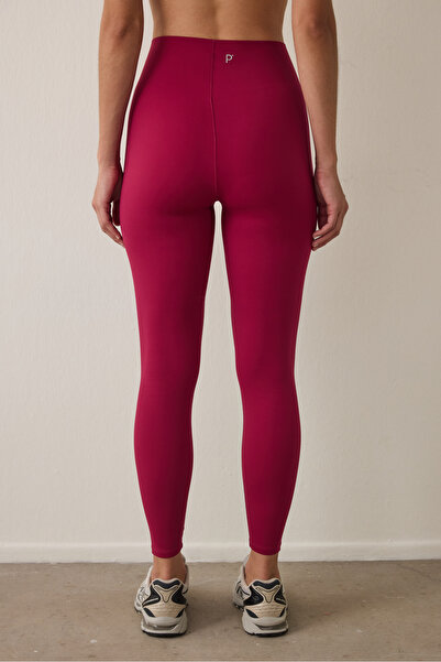 Penti Burgundy Medium Support V-Cut High Waist V Bonding Sports Leggings