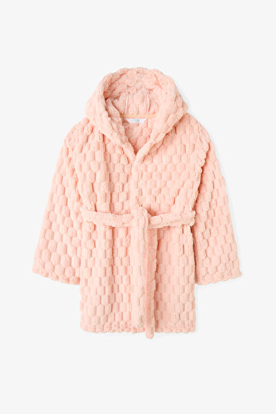 Penti Light Pink Girl's Pink Soft Textured Dressing Gown